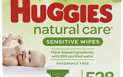 Huggies Natural Care Sensitive Baby Wipes, Unscented, 3 Refill Packs (528 Wipes Total)