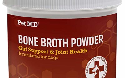 Pet MD Bone Broth for Dogs – Dog Food Toppers with Vitamins, Amino Acids, Natural Joint and Digestion Support – Made from Grade A Free Range Elk Bone Powder – 4 oz