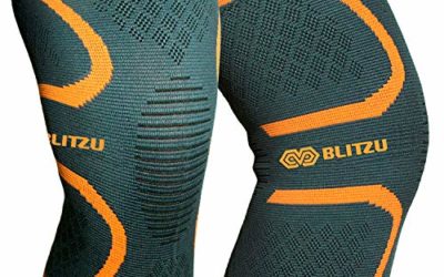 Blitzu Flexible Plus Knee Sleeves Approved Infused Pressure Day Dance Active Weights Hiking Protector Medical Grade Reliever Pads Squats Lifting Unloading Orange L