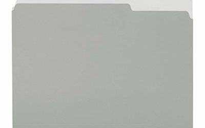 AmazonBasics File Folders, Letter Size, 1/3 Cut Tab, Gray, 36-Pack