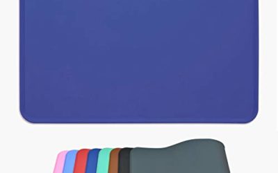 AUDWUD Silicone Waterproof Dog Cat Pet Feeding Mats,Anti-Slip Pet Bowl Mats, Pet Feeding Mat (M, Navy)