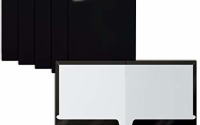 2 Pocket Glossy Laminated Black Paper Folders, Letter Size, Black Paper Portfolios by Better Office Products, Box of 25 Black Folders