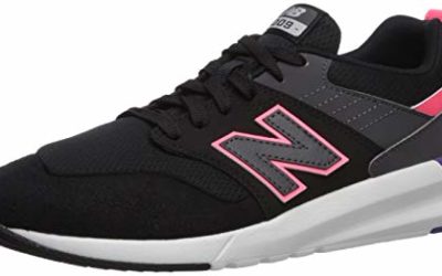 New Balance Women's 009 V1 Sneaker, Black/Guava/Prism Purple, 9 M US