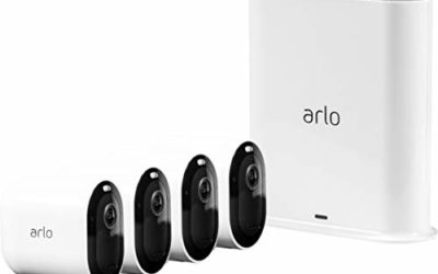 Arlo Pro 3 Spotlight Camera | 4 Camera Security System | Wire-Free, 2K Video & HDR | Color Night Vision, 2-Way Audio, 6-Month Battery Life, 160° View | Works with Alexa | White | VMS4440P