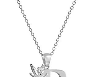 Disney "Tinkerbell" P Initial Silver Pendant Necklace