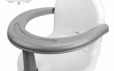 BATTOP Foldable Baby Bath Seat, Baby Bathtub Seat for Sit-Up Bathing with Backrest Support and Suction Cups for Stability (Grey)