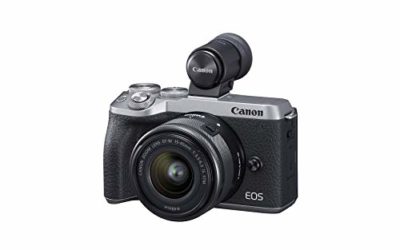 Canon EOS M6 Mark II Mirrorless Digital Compact Camera + EF-M 15-45mm F/3.5-6.3 IS STM + EVF Kit, Silver