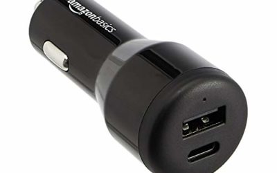 AmazonBasics USB-C Car Charger with 18W USB-C Port and 12W USB-A Port