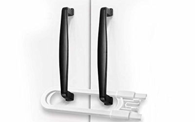 Adoric Sliding Cabinet Locks, U Shaped Baby Safety Locks, Childproof Cabinet Latch for Kitchen Bathroom Storage Doors, Knobs and Handles (4-Pack, White)