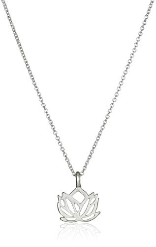 Dogeared Reminder New Beginnings Sterling Silver Rising Lotus Pendant Necklace, 16" + 2" Extender