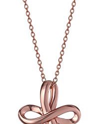 Rose Gold-Plated Sterling Silver Open Loop Cross Pendant Necklace, 18"