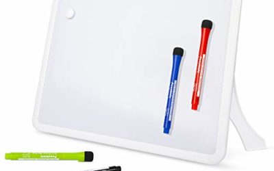 Peachlulu Magnetic Dry Erase Board Desktop 11 x 14 Inches Easel, 4 Markers and 1 Magnet to Do List