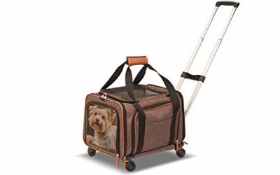 Petpeppy.com PET Peppy Premium Airline Approved Expandable Pet Carrier with Wheels – Two Side Expansion, Designed for Cats, Dogs, Kittens, Puppies – Extra Spacious Soft Sided Carrier! (Brown)