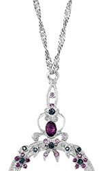 1928 Jewelry Ornate Silver-Tone Magnifying Glass Necklace, 30"