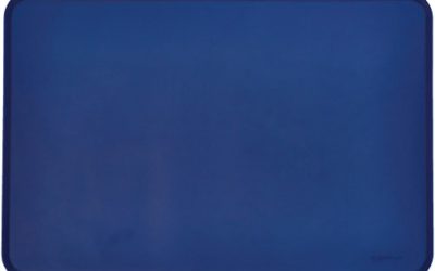 AmazonBasics Waterproof Anti-Slip Silicone Pet Food and Water Bowl Mat, 24 x 16 Inches, Blue