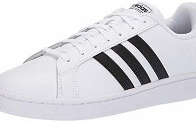 adidas mens Grand Court Sneaker, White/Black/White, 10.5 US