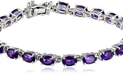 Amethyst Oval Cut Tennis Bracelet in Sterling Silver (9.4 cttw)