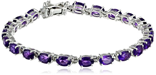 Amethyst Oval Cut Tennis Bracelet in Sterling Silver (9.4 cttw)