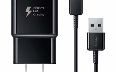 Adaptive Fast Charging Wall Charger and 5-Feet USB Type C Cable Kit Bundle Compatible with Samsung Galaxy S20/S10/S10+/S9/S9+/S8/S8+ Note 8/Note 9 & Other Smartphones (Black)