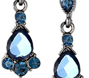 1928 Jewelry Vintage-Inspired Blue Crystal Drop Earrings