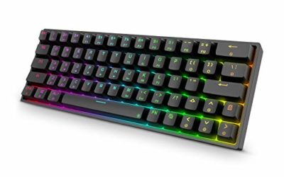 GIM KB-64 60% Mechanical Gaming Keyboard, 64 Keys RGB Backlit Hot Swappable Wired Keyboard with Full Keys Programmable (Gateron Optical Blue Switch)