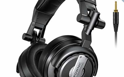 Over Ear Headphones, Sopownic DJ Headphone with 50mm Driver, Professional Monitor Recording, Mixing Foldable Studio Headsets with Stereo Sound for Electric Drum Keyboard Guitar Amp PC