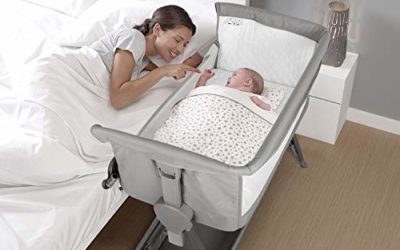 CRZDEAL 2-in-1 Bassinet & Bedside Sleepers Lightweight and Mobile with Storage Basket Beside Sleepers for Baby/Infants/Baby Girl/Baby Boy for Reduce Mom's Fatigue