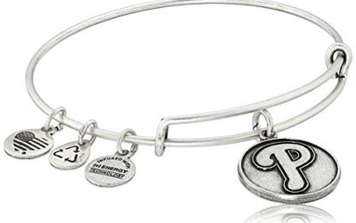 Alex and Ani "Major League Baseball" Phillies Cap Logo Rafaelian Silver-Tone Expandable Bangle Bracelet