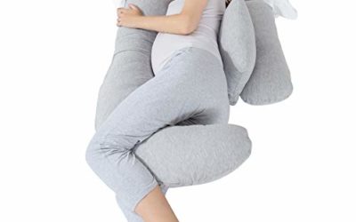 Bedsure Pregnancy Body Pillow,Maternity Pillow for Pregnant,H-Shaped Adjustable Pillow with Removable Washable Knit Cover,Detachable Extension,Standard Size 51x27x7.8 Inch