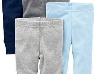 Simple Joys by Carter's Baby Boys 4-Pack Pant, Blue/Grey, 0-3 Months