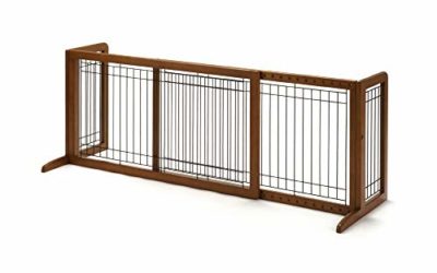 Richell Wood Freestanding Pet Gate, Large, Autumn Matte Finish