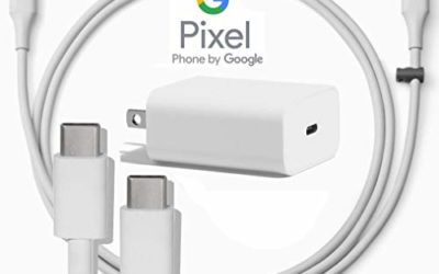 Google USB-C Charging Rapidly Charger for 2nd & 3rd Gen Pixel devices (18W 3A Charger + 3 Foot USB-C, C-C Cable)