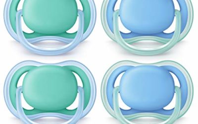 Philips AVENT Ultra Air Pacifier 6-18 Months, Blue/Green, 4 Pack, SCF244/42
