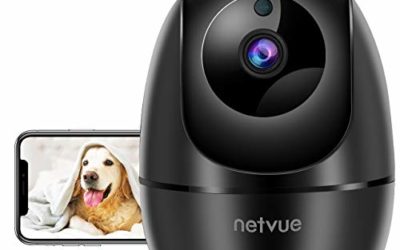 Dog Camera, Netvue 1080P Pan/Tilt/Zoom 2.4GHz WiFi Indoor Security Camera for Pets/Baby/Elders, Real-time Human Detection Alert, Cloud Storage/TF Card, 2-Way Audio & Compatible with Alexa