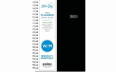 Blue Sky 2021 Weekly & Monthly Planner, Flexible Cover, Twin-Wire Binding, 5" x 8", Enterprise (124094)