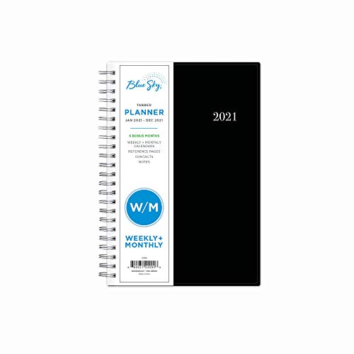 Blue Sky 2021 Weekly & Monthly Planner, Flexible Cover, Twin-Wire Binding, 5" x 8", Enterprise (124094)