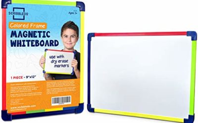 Scribbledo Colored Frame Magnetic Dry Erase White Board 9" X 12" Whiteboard