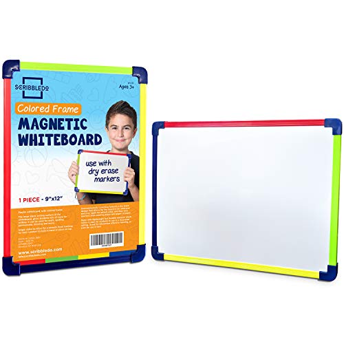 Scribbledo Colored Frame Magnetic Dry Erase White Board 9" X 12" Whiteboard