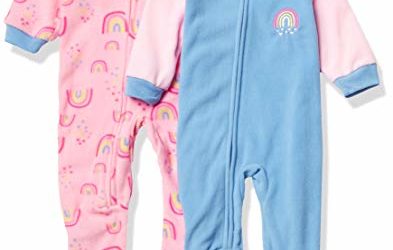 Gerber Baby Girls' 2-Pack Blanket Sleeper, Pink Rainbow Hearts, 12 Months