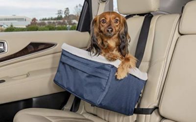 PetSafe Solvit Booster Seat – Pet Booster Seat for Cars, Trucks, SUVs – Medium, Navy