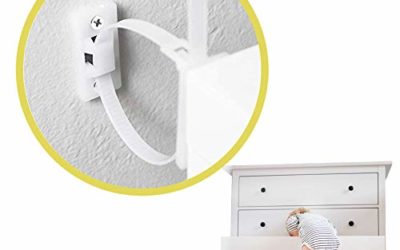 Furniture Straps (10 Pack) Baby Proofing Anti Tip Furniture Anchors Kit, Cabinet Wall Anchors Protect Toddler and Pet from Falling Furniture, Adjustable Child Safety Straps Earthquake Resistant