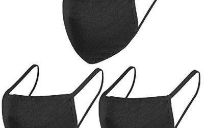 3 Pack Fashion Protective, Unisex Black Dust Cotton, Washable, Reusable Cotton Fabric