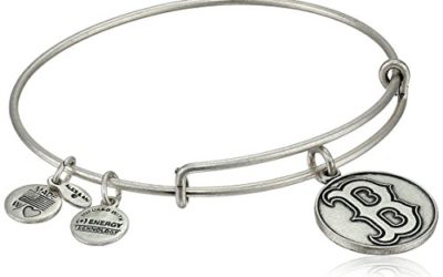 Alex and Ani "Major League Baseball" Red Sox Cap Logo Rafaelian Silver-Tone Expandable Bangle Bracelet