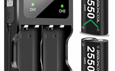 Controller Battery Pack for Xbox One/Xbox Series X|S, BEBONCOOL 2×2550 mAh Rechargeable Battery Pack for Xbox Series X|S/Xbox One/Xbox One S/Xbox One X/Xbox One Elite Controller-Green
