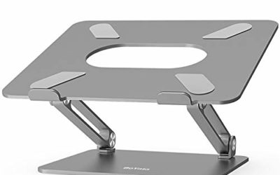 Laptop Stand, Boyata Laptop Holder, Multi-Angle Stand with Heat-Vent to Elevate Laptop, Adjustable Notebook Stand for Laptop up to 17 inches, Compatible for MacBook, HP Laptop and so on – Space Gray