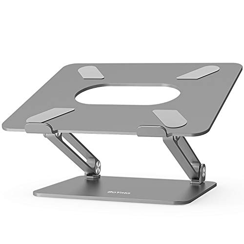 Laptop Stand, Boyata Laptop Holder, Multi-Angle Stand with Heat-Vent to Elevate Laptop, Adjustable Notebook Stand for Laptop up to 17 inches, Compatible for MacBook, HP Laptop and so on – Space Gray