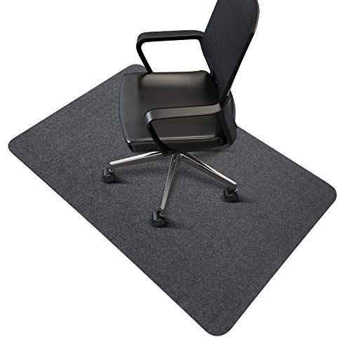 SALLOUS Chair Mat, Hard-Floor Mat for Office Home, 0.16" Thick Floor Protector Mat for Desk Chairs, Low-Pile Office Chair Mat for Hardwood Floor (Dark Gray, 55"x35")