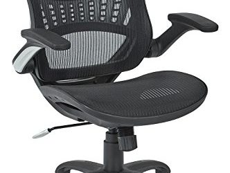 Office Star Mesh Back & Seat, 2-to-1 Synchro & Lumbar Support Managers Chair, Black
