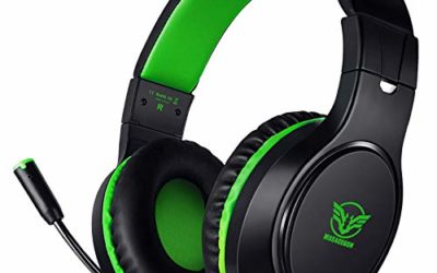 Karvipark H-10 Gaming Headset for Xbox One/PS4/PS5/PC/Nintendo Switch|Noise Cancelling,Bass Surround Sound,Over Ear,3.5mm Stereo Wired Headphones with Mic for Clear Chat
