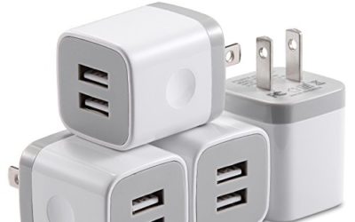 X-EDITION USB Wall Charger,4-Pack 2.1A Dual Port USB Cube Power Adapter Wall Charger Plug Charging Block Cube for Phone 8/7/6 Plus/X, Pad, Samsung Galaxy S5 S6 S7 Edge,LG, Android (White)